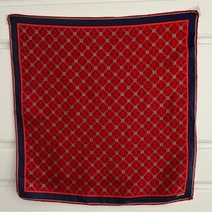 Faberge’ Vintage 100% Silk 18x18 Scarf Beautiful Jewel Toned Hand Rolled Edges